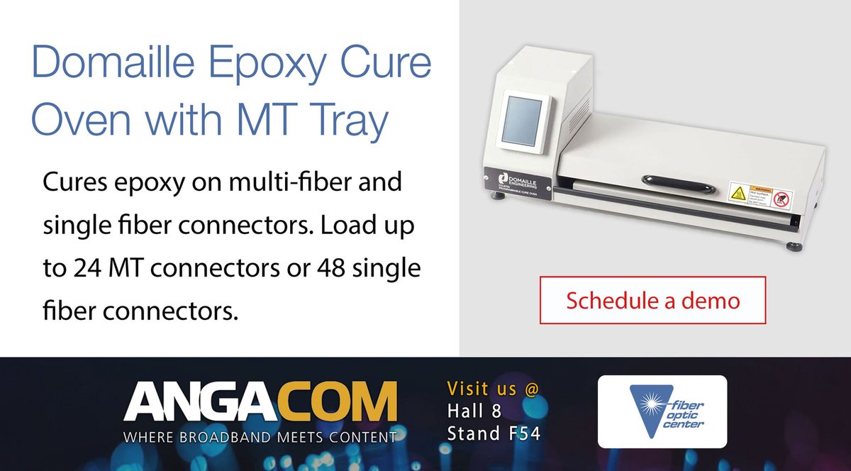 Designed to maximize productivity when curing #epoxy on single and multi-fiber connectors, the Domaille Epoxy Cure Oven allows for more control of your epoxy curing processes. 

Schedule a demo during #ANGACOM: bit.ly/4cTxSIO

Request a quote: bit.ly/3EIY3pa