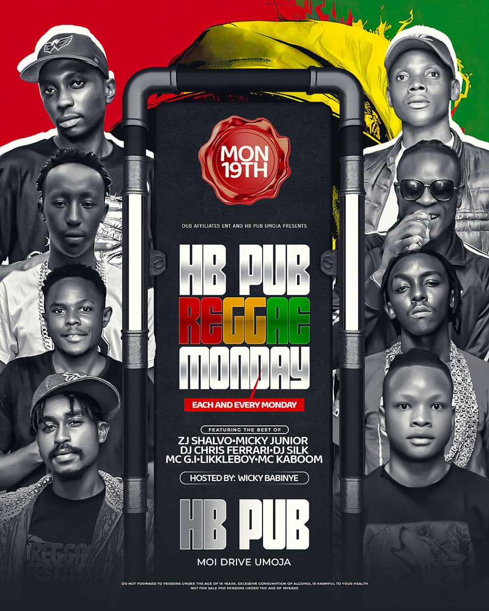 🌴 Reggae Mondays 🇯🇲
Vibes high, stress low!
Join us every Monday at HB Pub Umoja for the ultimate reggae experience – good music, cold drinks, and pure irie energy! 🎶🍻
Don’t miss out – where the week begins with rhythm and soul.

#ReggaeMondays #HBPubUmoja #DubAffiliatesEnt