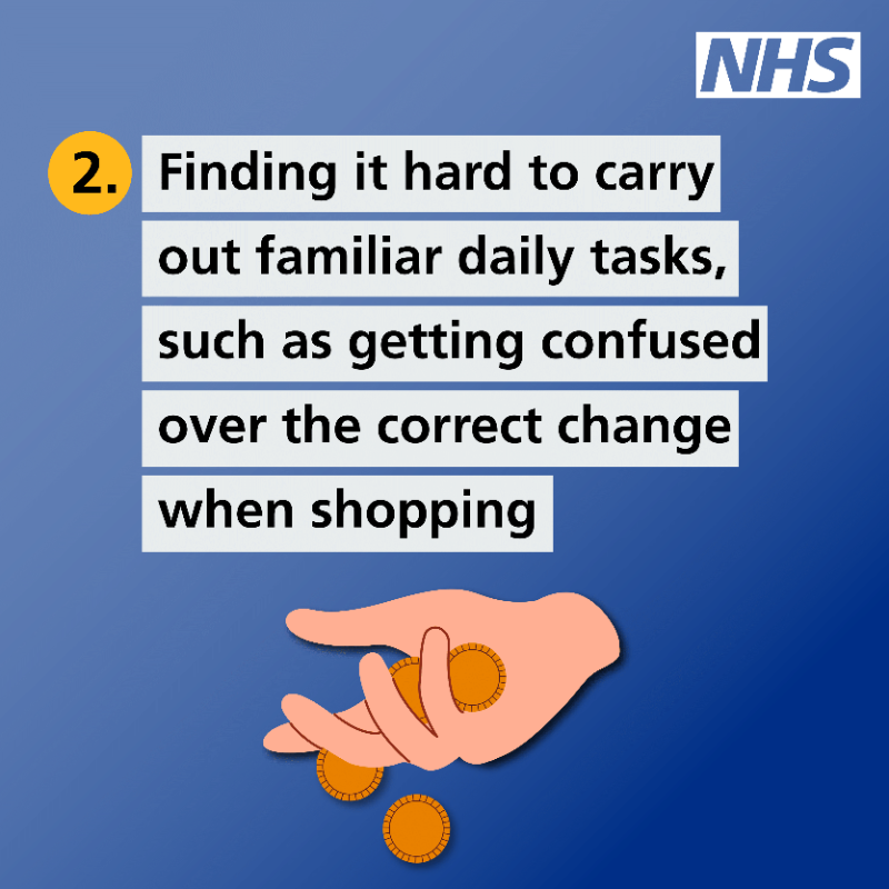 NHSuk's tweet photo. Different types of dementia can affect people differently, and everyone will experience symptoms in their own way.

However, there are some common early symptoms that may appear some time before a diagnosis of dementia.

https://t.co/UTSBlj1B0Z  

#DementiaActionWeek