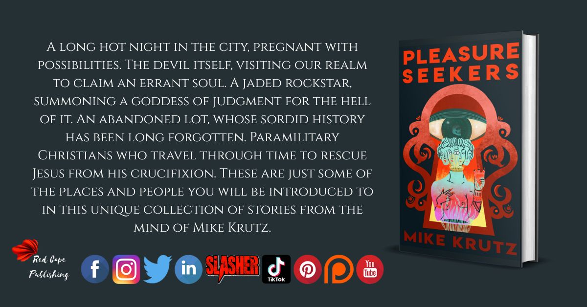 Pleasure Seekers by Mike Krutz is a dark, genre-blending ride through the strange and the sacred.
Bold, surreal, unforgettable.

Start reading now: buff.ly/8KDw1Ot

#MikeKrutz #PleasureSeekers #WeirdFiction #UrbanFantasy #ShortStories