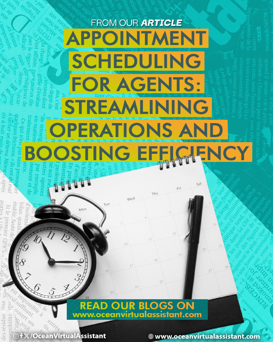 Say goodbye to scheduling headaches—discover how agents can stay organized, save time, and serve clients better with smart appointment management. #BusinessGrowth 

Read: oceanvirtualassistant.com/post/appointme…