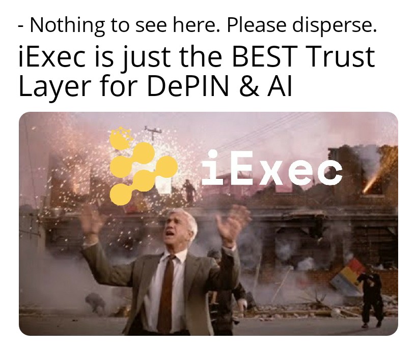 TechVVV's tweet image. 📢 Nothing to see here. Please disperse. iExec is just the BEST Trust Layer for #DePIN and #AI 

Do you still feel it is interesting? 👀

Ok, LFG 🚀🔥

- iExec #MEME thread - 🧵⬇️

@iEx_ec #iExecSwarm