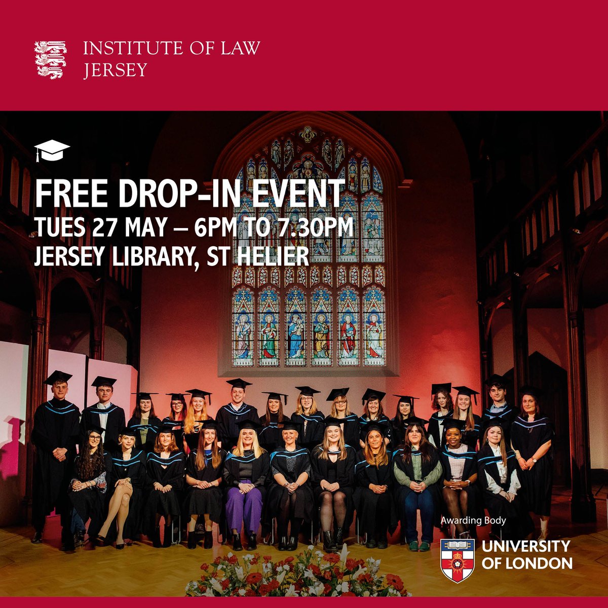 Improve your career prospects in the civil service or legal, banking and finance industries.
Come along to our free drop-in event on Tuesday 27 May at the Jersey Library, St Helier, 6pm to 7.30pm. No appointment necessary – just turn up!
#CareerDevelopment #FurtherEducation