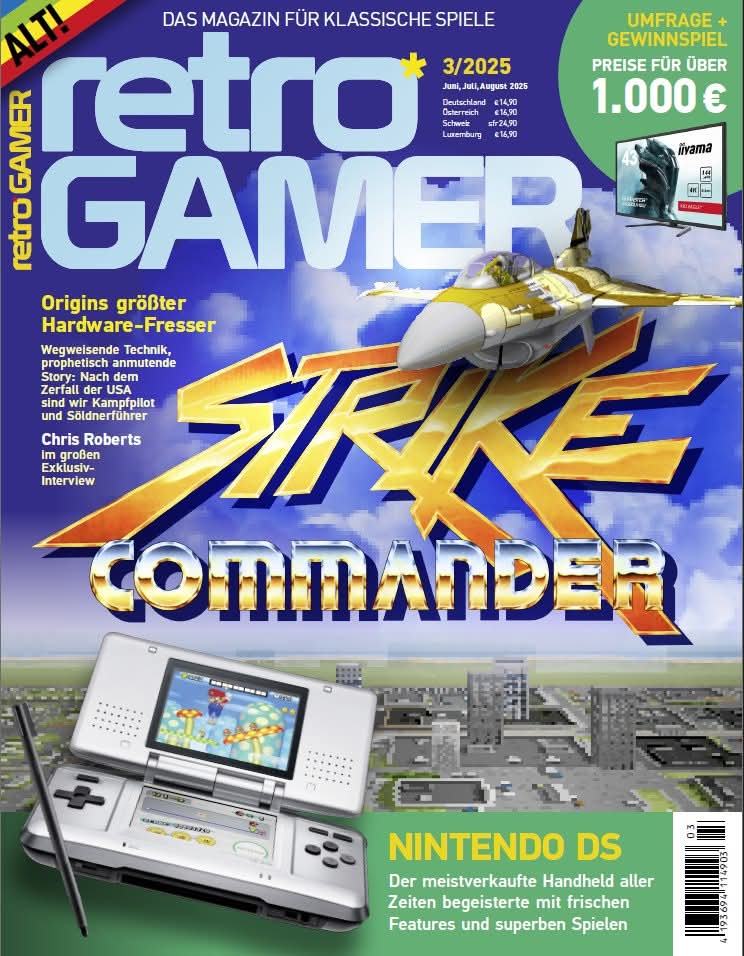 Ab heute liegt Retro Gamer 3/25 am Kiosk aus!
Aus dem Inhalt: Strike Commander, Die Kathedrale, Master System, Psygnosis, Bubble Bobble, Turrican II, Wizardry, Win-UAE-Emulator-Guide, das Jahr 1980, UND UND UND

Bestellung und LESEPROBE:
retro-gamer.de/abo