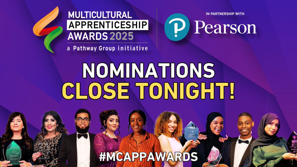 Multicultural Apprenticeship Awards (@mcappawards) on Twitter photo ⚠️ LAST CHANCE TO NOMINATE! ⚠️
Nominations for The Multicultural Apprenticeship Awards 2025 in partnership with <a href="/PearsonBTECAppr/">Pearson BTEC and Apprenticeships</a> close at MIDNIGHT! ⏰⏰⏰⏰
…lticulturalapprenticeshipawards.co.uk
#MCAppAwards #Apprenticeship #Apprenticeships ⚠️ LAST CHANCE TO NOMINATE! ⚠️
Nominations for The Multicultural Apprenticeship Awards 2025 in partnership with <a href="/PearsonBTECAppr/">Pearson BTEC and Apprenticeships</a> close at MIDNIGHT! ⏰⏰⏰⏰
…lticulturalapprenticeshipawards.co.uk
#MCAppAwards #Apprenticeship #Apprenticeships