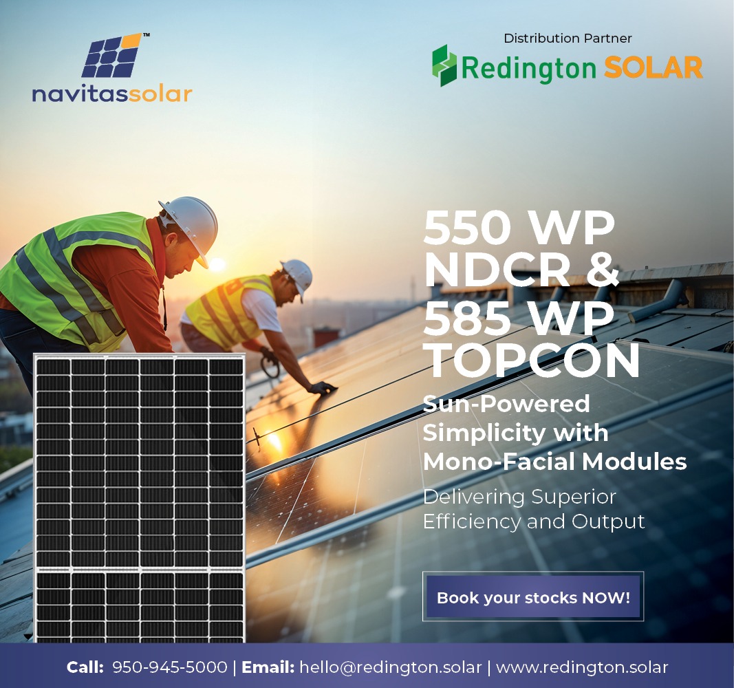 Redington_solar's tweet image. Upgrade your solar projects with 550 WP NDCR &amp;amp; 585 WP TOPCon modules from Navitas Solar – now available via Redington Solar!
High efficiency. Trusted logistics. Fast delivery.
📞 950-945-5000 ✉️ hello@redington.solar
#RedingtonSolar #NavitasSolar #TOPCon #SolarEnergy #GoSolarNow