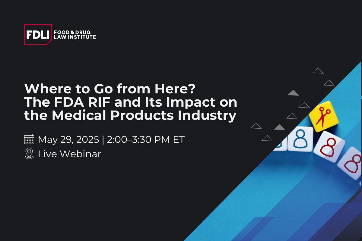 Panelists will offer insights into FDA’s evolving structure, implications of staff departures on medical product review and approval, potential disruptions to user fee negotiations, and tips on how to move forward during this period of transition. bit.ly/44AFfmw