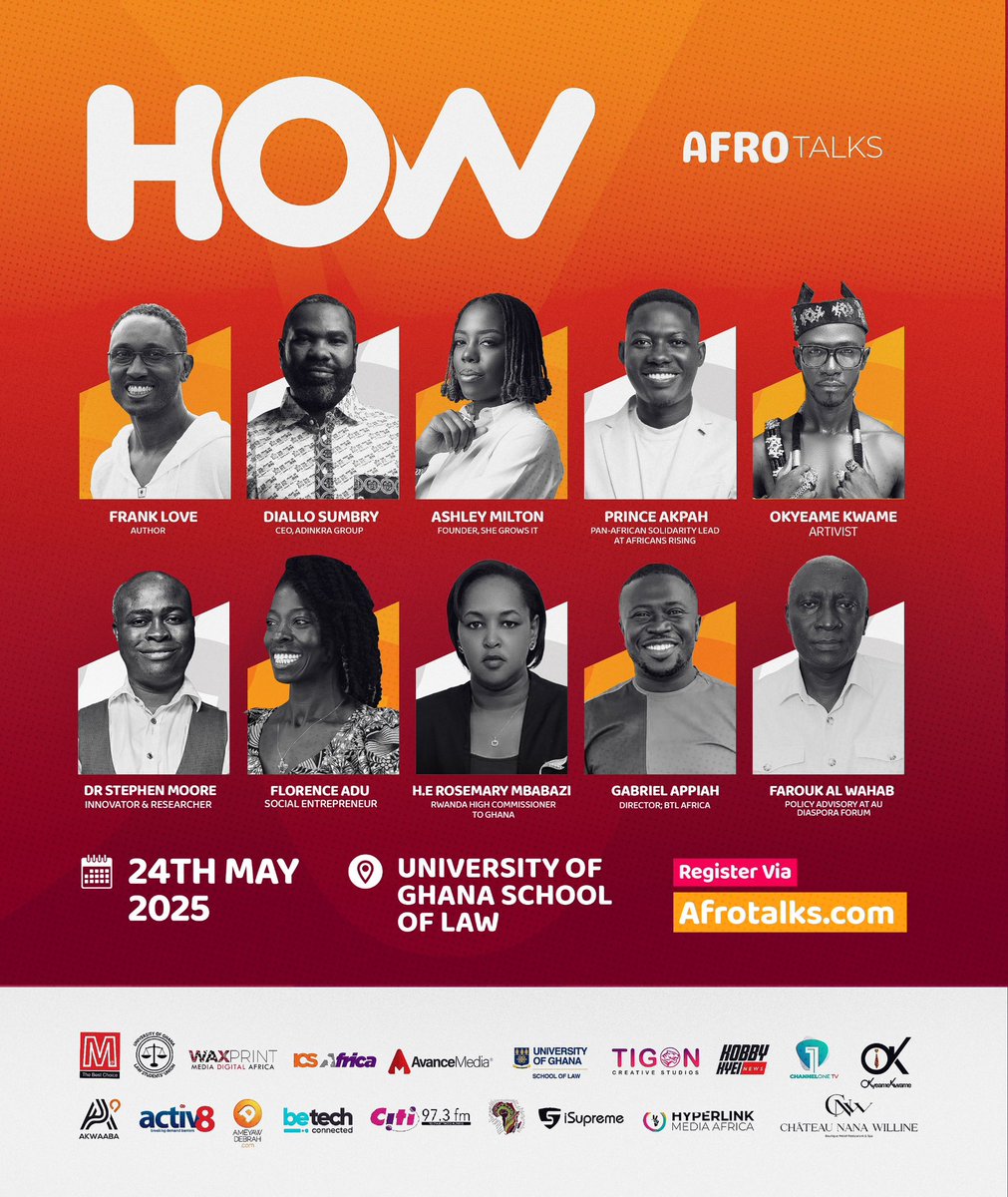 “Why?” is easy.
“HOW?” takes guts.

10 minds speaks on HOW to move a continent:
Frank Love. Ashley Milton. Okyeame Kwame and more.

AfroTalks 2025 | May 24 | UG Law School 

This is HOW we change the story.

afrotalks.com
#AfroTalks #ThePowerOfHOW