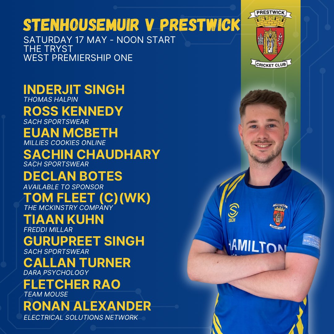 Pwick_Cricket's tweet photo. 🏏 TEAM NEWS

Our focus returns to league action tomorrow as we travel to Stenhousemuir whilst St Ninians host Hughenden. 

Both matches will be available to live stream on each clubs YouTube channel. 

#MTW https://t.co/HX3JnmyCfS