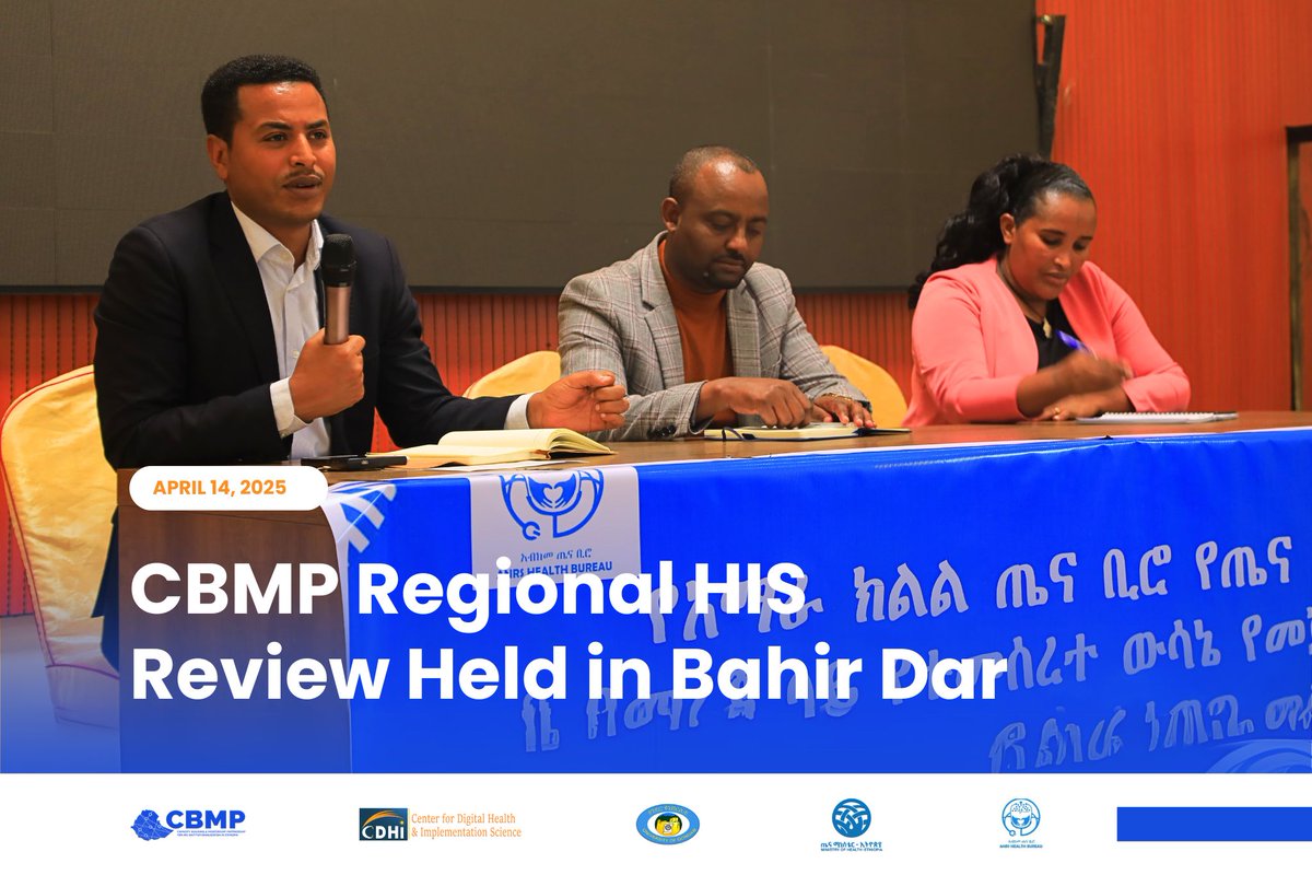 cdhi_uog's tweet photo. CBMP  Regional HIS Review Meeting was successfully held in Bahir Dar. The event  jointly organised by @cdhi_uog  &amp; ARHB. It served as a critical platform to review progress, identify challenges, share experiences, &amp; align on the next steps to strengthen  HIS. #CBMP @BinyamTila https://t.co/7JUmktYeEo
