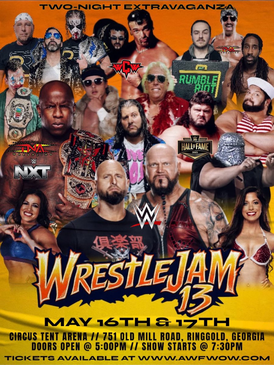 TheCaseyKage's tweet photo. DO NOT MISS THIS HUGE EVENT—TONIGHT!!
Circus Tent Arena
Ringgold,GA
AWF WRESTLEJAM 13

#AWF #WrestleJam #TheNightmares #prowrestling https://t.co/UN4kUiholL