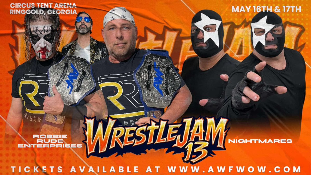 TheCaseyKage's tweet photo. DO NOT MISS THIS HUGE EVENT—TONIGHT!!
Circus Tent Arena
Ringgold,GA
AWF WRESTLEJAM 13

#AWF #WrestleJam #TheNightmares #prowrestling https://t.co/UN4kUiholL