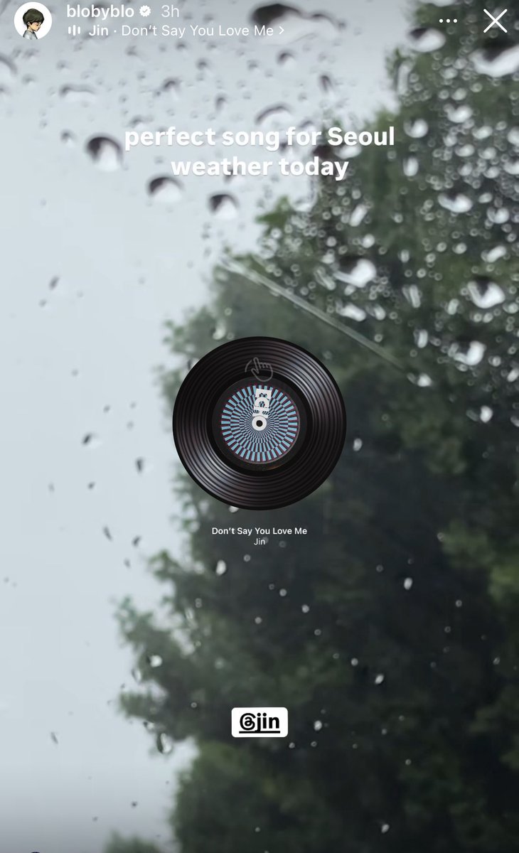jinnieslamp's tweet image. Epik High’s Tablo shared “Don’t Say You Love Me” by Jin on his Instagram story!
“Perfect song for Seoul weather today”
#Jin_Echo #Dont_Say_You_Love_Me
