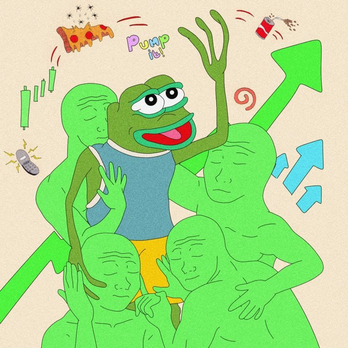 Pepe_SolTweet's tweet photo. Time to have a pizza party with $PEPE and Pump it!🍕📈 https://t.co/ThUq50GdUx