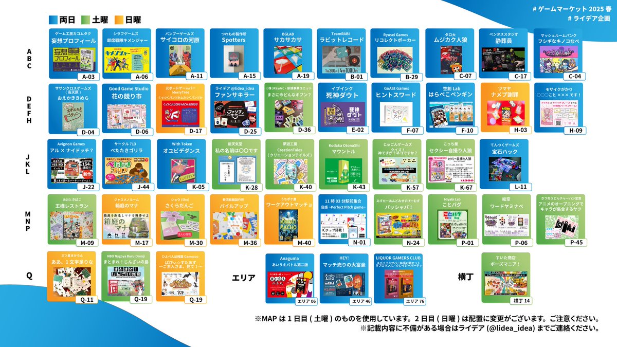 lidea_idea's tweet photo. ／
 #ゲムマ2025春 
パーティゲーム早見表 完成🎉✨
＼

なんと参加団体は46団体‼️
たくさんのご参加ありがとうございます！

ぜひ早見表を活用して、パーティゲームを網羅してください🔥
詳細はツリーへ⬇️⬇️

 #ゲームマーケット2025春
 #ライデア企画
 #パーティゲーム早見表 https://t.co/LxhKULna3B