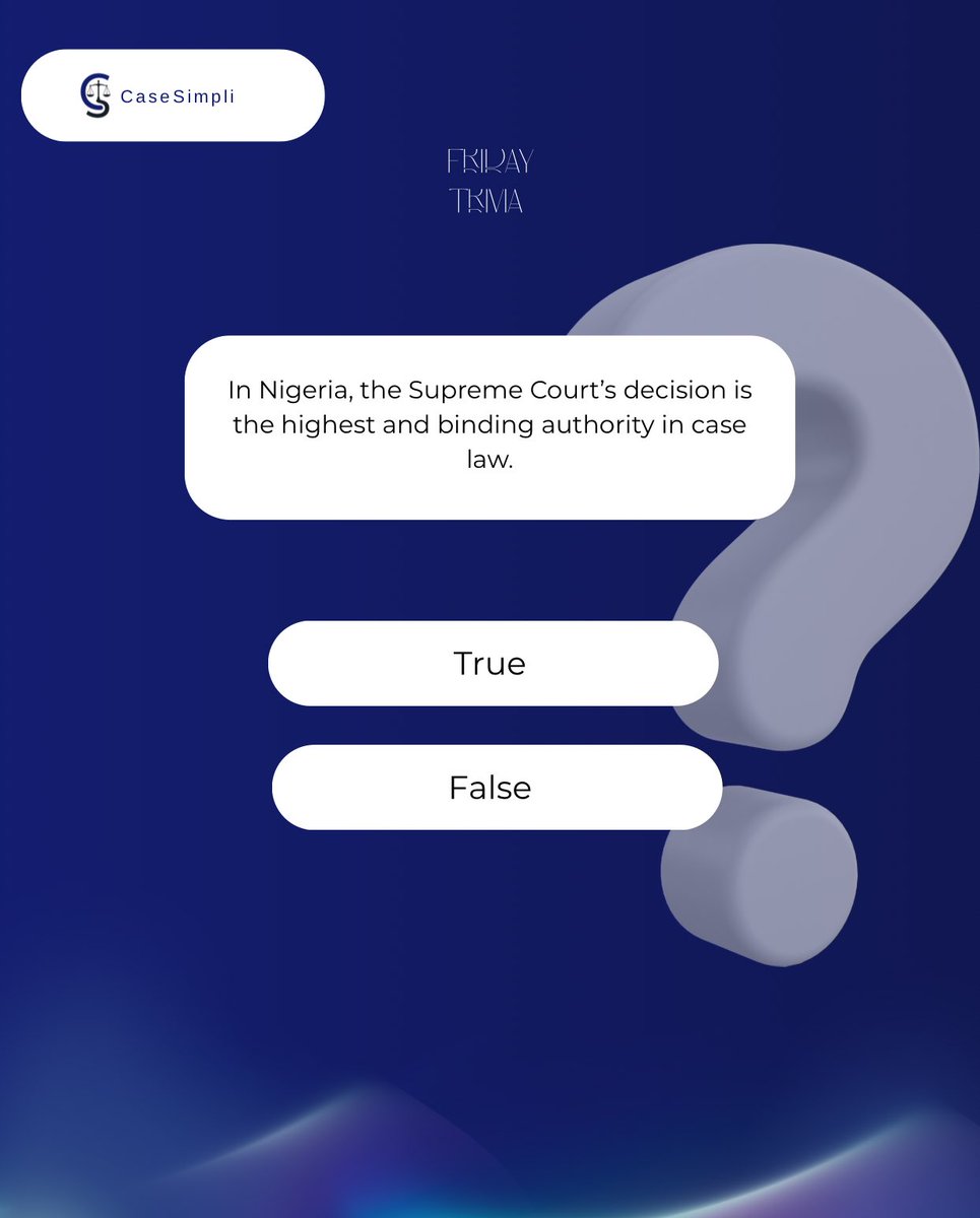 CaseSimpli's tweet photo. TGIF!
Test your knowledge! Drop your answers below in the comments!
#LegalTrivia #CaseSimpli #KnowYourLaw #FridayTrivia https://t.co/xOzihSNB9k