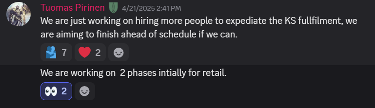Tuomas confirms (Sometime ago) that Trench Crusade is planned for retail at some point after Kickstarter fulfilments.

Not much mentioned in terms of detailed plans or how that will look.

#trenchcrusade