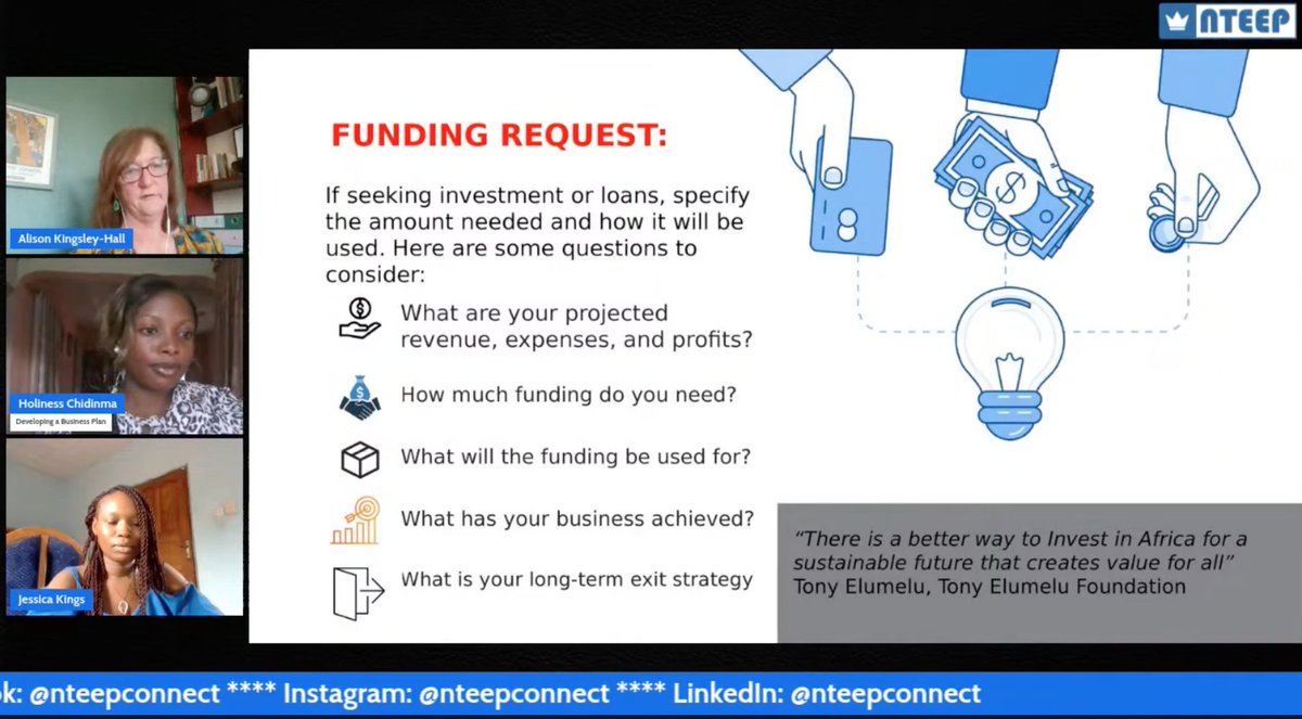 nteepconnect's tweet photo. It was a pleasure to host the incredible Alison Kingsley-Hall for today’s empowering session on Developing a Business Plan.

Did you miss the live session?
Watch the replay here: https://t.co/49f3xHgg3I

🔗 LinkedIn: https://t.co/akzk19hIYz
#NTEEP https://t.co/xo2ChqYxCE