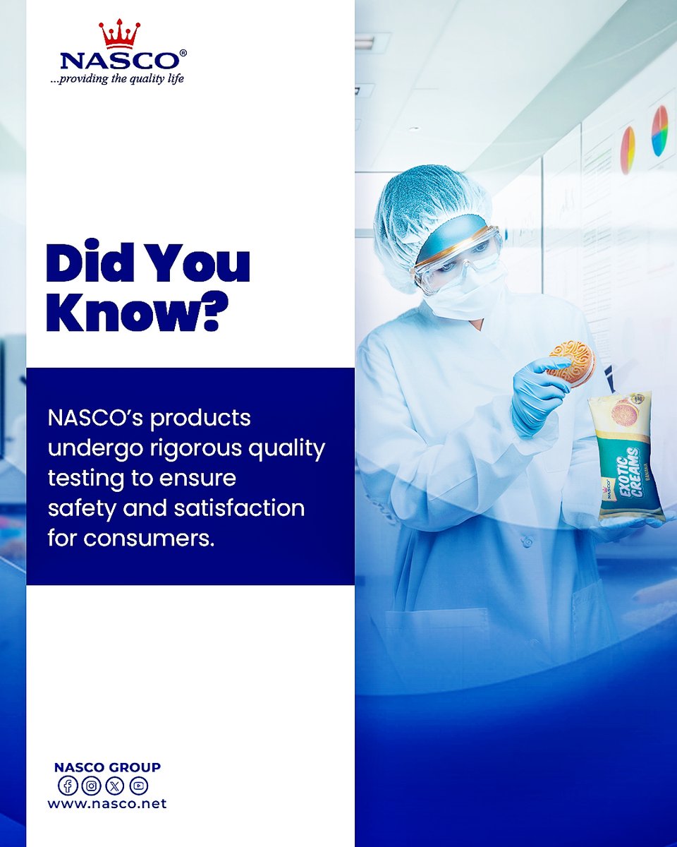 NascoGroup's tweet image. At NASCO, quality isn’t a checkbox — it’s our standard. ✅
Every bite is tested for safety, taste &amp;amp; excellence.
What NASCO product is a staple in your home? 🍽️👇

#FunFactFriday #TrustedQuality #NASCO #ProudlyNigerian #ExcellenceInEveryBite