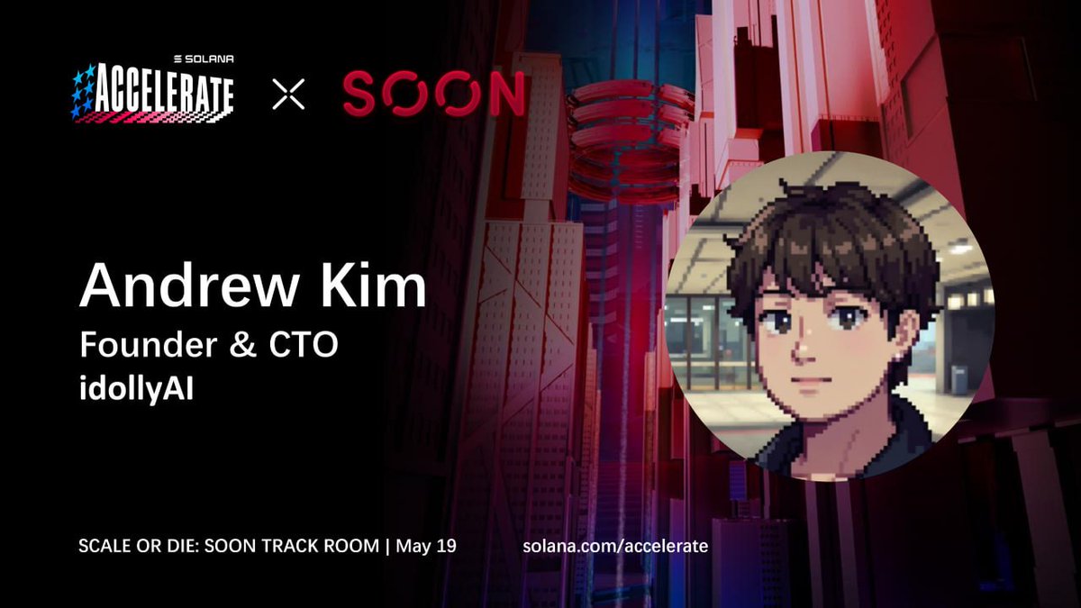 dollysooo's tweet image. I’ll be speaking in the SOON Track Room @soon_svm @SolanaConf on May 19 in NYC with others building the next chapter of the SVM.
LFG @idolly_AI
Join us → lu.ma/zggx9x6g
