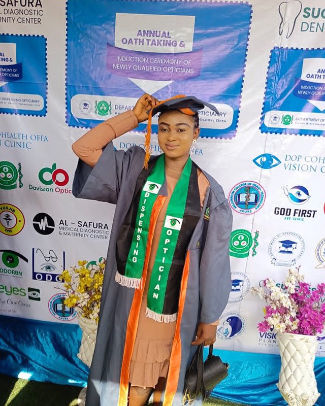orfng_'s tweet photo. Meet Ajayi Favour Pelumi, a proud graduate of Dispensing Opticianry from Kwara State College of Health Tech, Offa! Thanks to the โฆ100,000 scholarship from Oladipo Raji Foundation, her dreams became reality.
#orfng #successstories #education #orfimpact #scholarship #futureleaders https://t.co/Lc1OpB3sEB