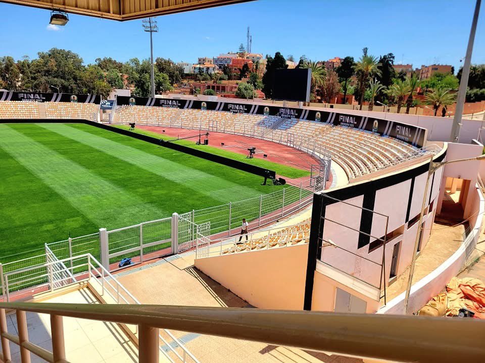 The Municipal Stadium that will host the Confederation Cup final 1st leg game between RS Berkane and Simba SC tomorrow. 🇲🇦🏟️

#cafccwithmicky
#africanfootball