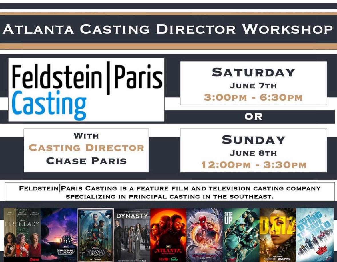 Carol Hickey (@chactingstudio) on Twitter photo ✨ATLANTA GEORGIA✨
Only A Few Spots Left —> Amazing opportunity to work with 🔹Feldstein Paris Casting 🔹
<a href="/chaseparis/">Chase Paris</a> will all be visiting CHAS Atlanta this June.
Space is limited
carolhickeyactingstudio.com/workshops.htm
#austinactors #atlantaactors #austinkidactors #atlantakidactors ✨ATLANTA GEORGIA✨
Only A Few Spots Left —> Amazing opportunity to work with 🔹Feldstein Paris Casting 🔹
<a href="/chaseparis/">Chase Paris</a> will all be visiting CHAS Atlanta this June.
Space is limited
carolhickeyactingstudio.com/workshops.htm
#austinactors #atlantaactors #austinkidactors #atlantakidactors