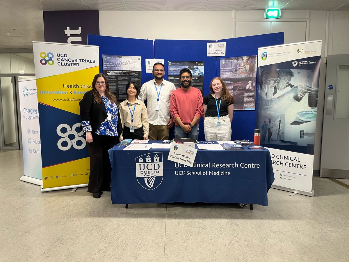 UCD Clinical Research Centre (@ucdclinres) on Twitter photo More of our great team <a href="/svuh/">St Vincent's University Hospital (SVUH)</a> who can chat about clinical trial activity at Vincent's Hospital. We have a quiz and word search to learn more about clinical trials and lots of information about our educational programmes. Stop by and say hi!
#InternationalClinicalTrialsDay More of our great team <a href="/svuh/">St Vincent's University Hospital (SVUH)</a> who can chat about clinical trial activity at Vincent's Hospital. We have a quiz and word search to learn more about clinical trials and lots of information about our educational programmes. Stop by and say hi!
#InternationalClinicalTrialsDay