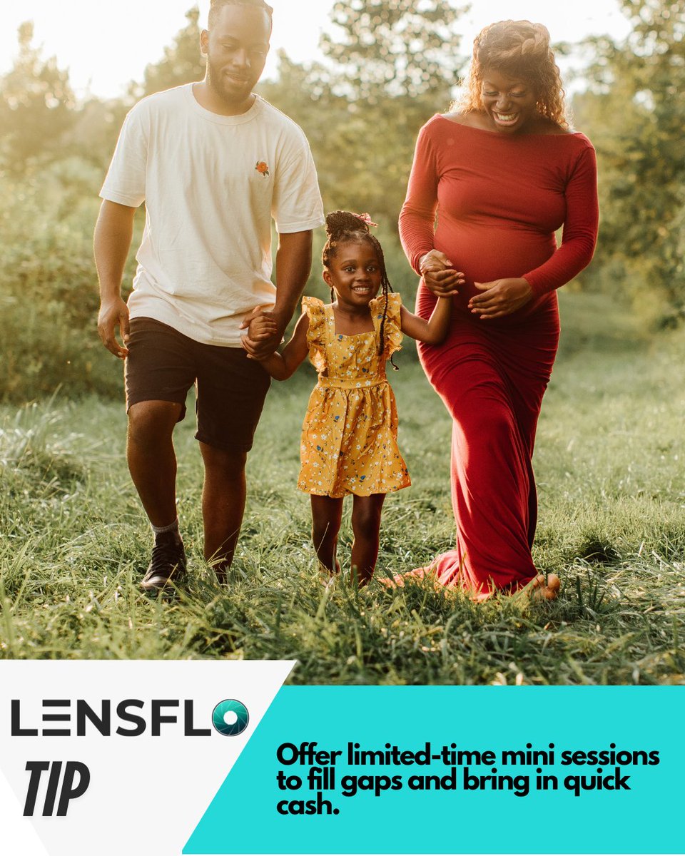 Running low on bookings? 💵
Mini sessions = quick cash + new leads.
Fill your calendar in a weekend.

#PhotographyBusiness #LensFlo #photography #BookMoreClients #Canon #Nikon