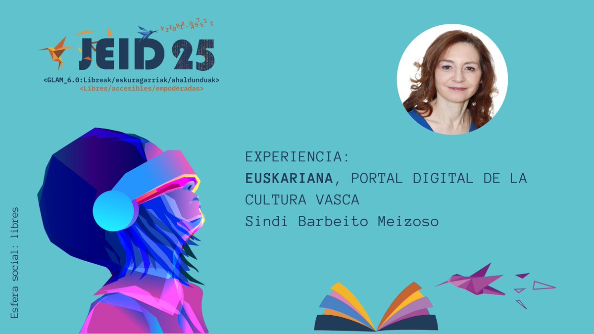 fesabid's tweet image. ESFERA SOCIAL 🔵 | Euskariana, portal digital de la cultura vasca. Experiencia de Sindi Barbeito Meizoso.

Programa: jornadas.fesabid.org/jeid25/index.p…

#JEID25 #Libres