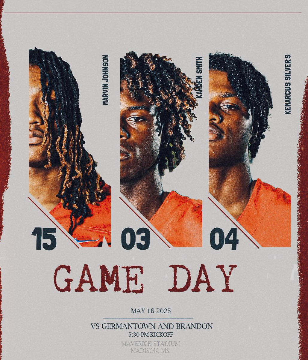 GET UP!!! IT’S GAMEDAY!!! The Patriots travel to Mississippi today to take on two 7A programs from the state of Mississippi!!! 5:30 PM at Germantown High School!!!