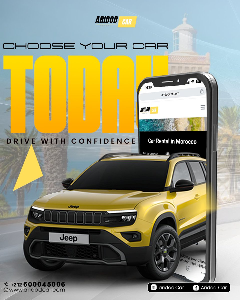AridodCar's tweet photo. Explore Morocco your way with Aridod Car!
🌍 Rent a car in Casablanca, Marrakech, Agadir &amp; more.
✅ Brand New models
✅ Airport delivery
✅ Private driver or self-drive
📞 Book now: https://t.co/2H8oguW0GC
#CarRentalMorocco #CasablancaCarHire #MoroccoTravel #SUVRental #AridodCar https://t.co/Ka2MiKOFDb