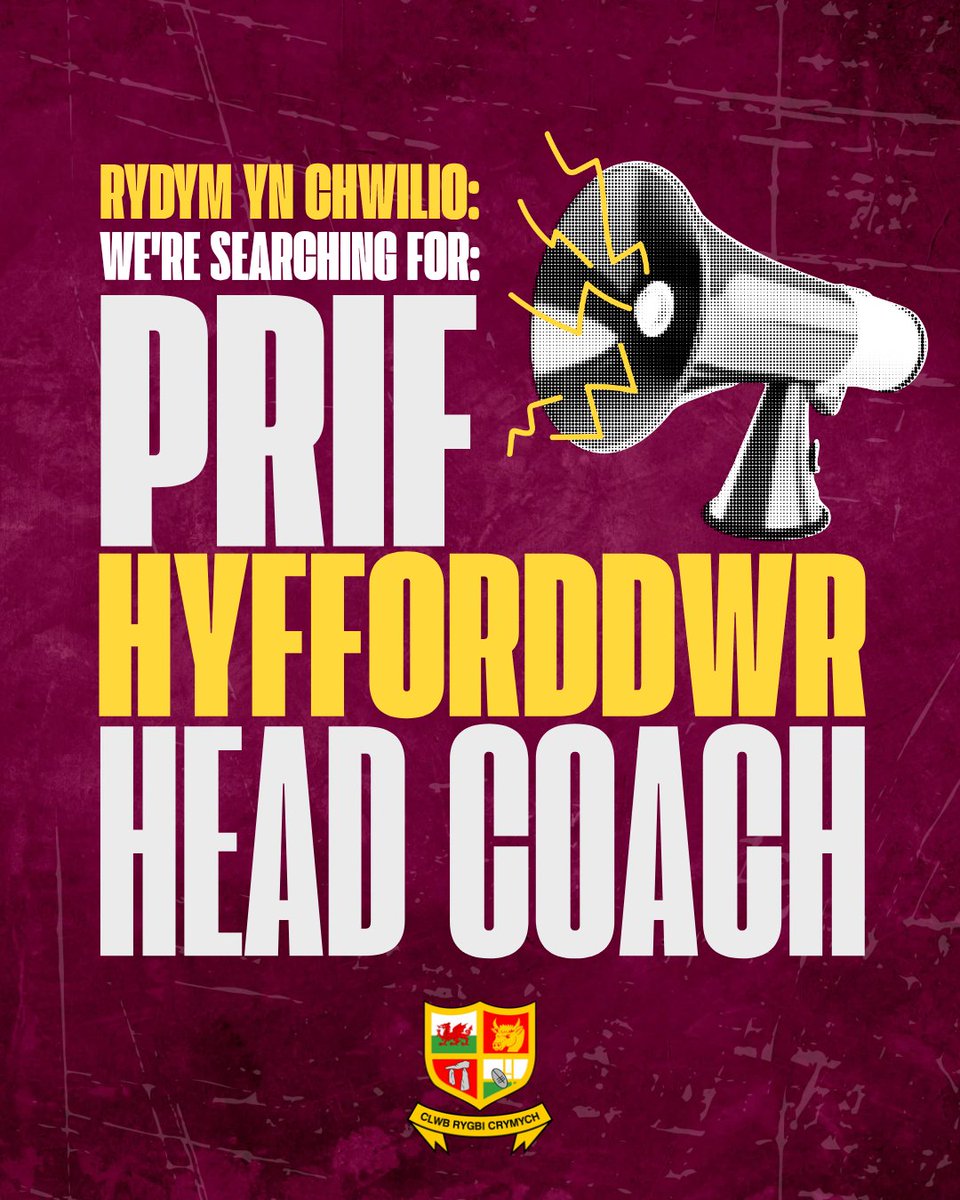 📢  We're currently inviting applications for the role of 1st team Head Coach. Applicants should hold WRU Coaching Qualifications -ideally to level 3.
For more info, contact Gordon Eynon on 07584488253.
Applications should be forwarded by 29/05/2025. #headcoachrole #coachingad
