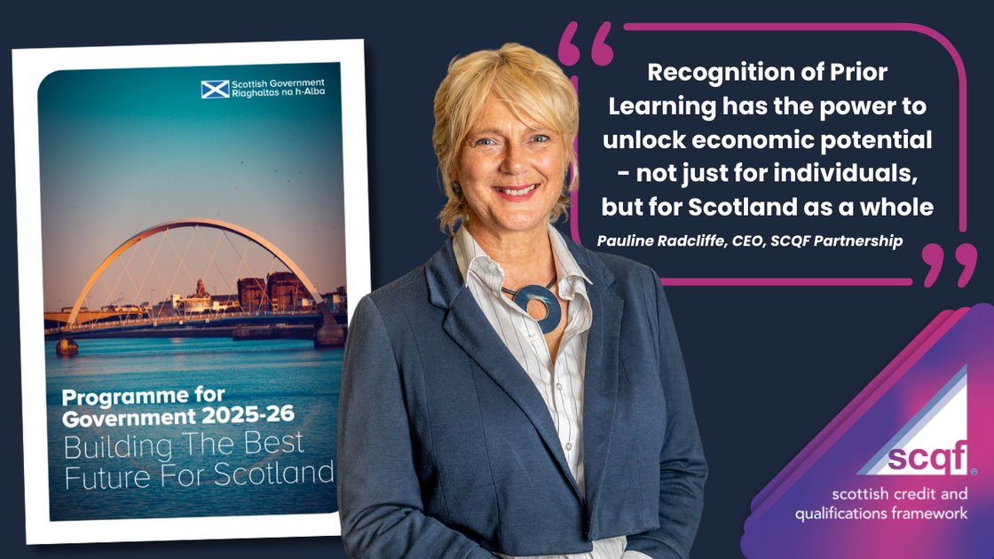 SCQF Partnership (@scqfpartnership) on Twitter photo The SCQF Partnership has welcomed <a href="/scotgov/">Scottish Government</a> Ministers' commitment to creating a national Recognition of Prior Learning system.
The pledge - which featured in the recently-published Programme for Government - aims to address Scotland's skills gap.
Read more: scqf.org.uk/news-and-blog/… The SCQF Partnership has welcomed <a href="/scotgov/">Scottish Government</a> Ministers' commitment to creating a national Recognition of Prior Learning system.
The pledge - which featured in the recently-published Programme for Government - aims to address Scotland's skills gap.
Read more: scqf.org.uk/news-and-blog/…