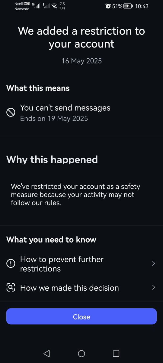 darkness_leon13's tweet photo. @InstagramComms @instagram

Instagram
Can you please🙏 not restrict me to message,
just because I sent too many reels to my friends
😭😭😭 https://t.co/C5YAxgeb3t