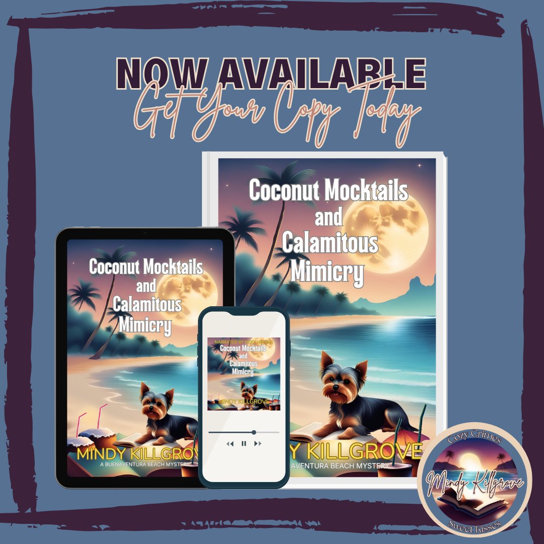 mindykillgrove's tweet photo. It's Release Day! The novella, Coconut Mocktails and Calamitous Mimicry, has arrived.
There are some people you just can’t forget.
#novella #cozycrime #femalesleuth #amateursleuth #cozymystery #beachread https://t.co/fIAZRoCOLa