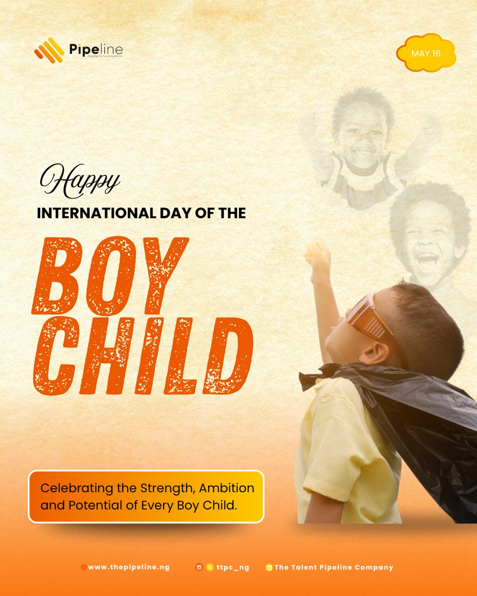 Today we celebrate the bold spirits and bright futures of the boy child worldwide. They are tomorrow's leaders, innovators, and changemakers.

Happy International Day of the Boy Child! 🧡

#BoyChildDay #FutureLeaders #TTPC