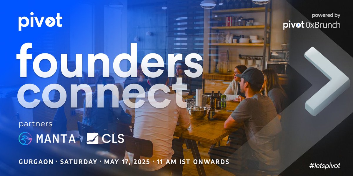 pivotintelHQ's tweet photo. ⚡️ Pivot 0xBrunch Founders Connect ⚡️
We’re just a day away from our Founders Connect meet - May 17 | 11 AM onwards!
We believe the best #Web3’s convos don’t happen on stage, they happen over coffee.
🔅 So why wait? Grab your spot: https://t.co/P4dD0DwSAu
#letspivot