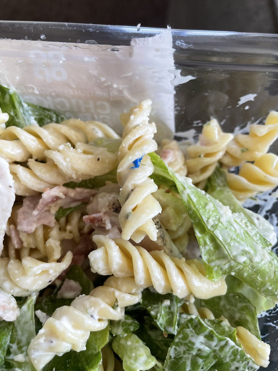 Emduffman's tweet photo. Cheers @coopuk for the blue plastic all in my Caesar salad, every time I get one of their meal deals there is something wrong with it, cursed. https://t.co/SsZf8kOktQ