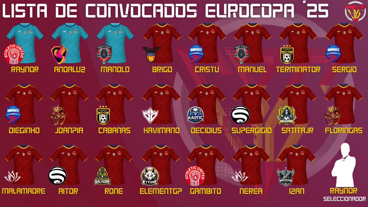 CPG SPAIN (@cpg_spain) on Twitter photo Convocatoria para la Eurocopa de <a href="/CPG__eSports/">Competitive Pro Gaming</a>
Equipos que tendrรกn representaciรณn
<a href="/Athl3tic_United/">Athletic United eSports</a> <a href="/SuzakuEsports/">SZK Esports</a> <a href="/RedLockSP/">Red Lock SP</a> <a href="/ValenciaVf_1919/">Valencia VF</a> <a href="/ImpactGame_PS5/">Impact Game eSports</a> <a href="/TroiT1FC/">TroiT1A LGF</a> <a href="/SinsajoImperial/">SINSAJO IMPERIAL F.C</a> <a href="/SkyDemonsGNG/">SkyDemons</a> <a href="/kaoticesports_/">kaotic</a> <a href="/CocoeSports/">Team Coco๐ด๐ฅฅ</a> <a href="/ProecoeSports/">๐กProeco eSportsโซ๏ธ</a> <a href="/ShivaeSports_/">๐๐ก๐ข๐ฏ๐ ๐๐๐ฉ๐จ๐ซ๐ญ๐ฌ</a> <a href="/BaladreSports/">Baladre eSports</a> ... Convocatoria para la Eurocopa de <a href="/CPG__eSports/">Competitive Pro Gaming</a>
Equipos que tendrรกn representaciรณn
<a href="/Athl3tic_United/">Athletic United eSports</a> <a href="/SuzakuEsports/">SZK Esports</a> <a href="/RedLockSP/">Red Lock SP</a> <a href="/ValenciaVf_1919/">Valencia VF</a> <a href="/ImpactGame_PS5/">Impact Game eSports</a> <a href="/TroiT1FC/">TroiT1A LGF</a> <a href="/SinsajoImperial/">SINSAJO IMPERIAL F.C</a> <a href="/SkyDemonsGNG/">SkyDemons</a> <a href="/kaoticesports_/">kaotic</a> <a href="/CocoeSports/">Team Coco๐ด๐ฅฅ</a> <a href="/ProecoeSports/">๐กProeco eSportsโซ๏ธ</a> <a href="/ShivaeSports_/">๐๐ก๐ข๐ฏ๐ ๐๐๐ฉ๐จ๐ซ๐ญ๐ฌ</a> <a href="/BaladreSports/">Baladre eSports</a> ...