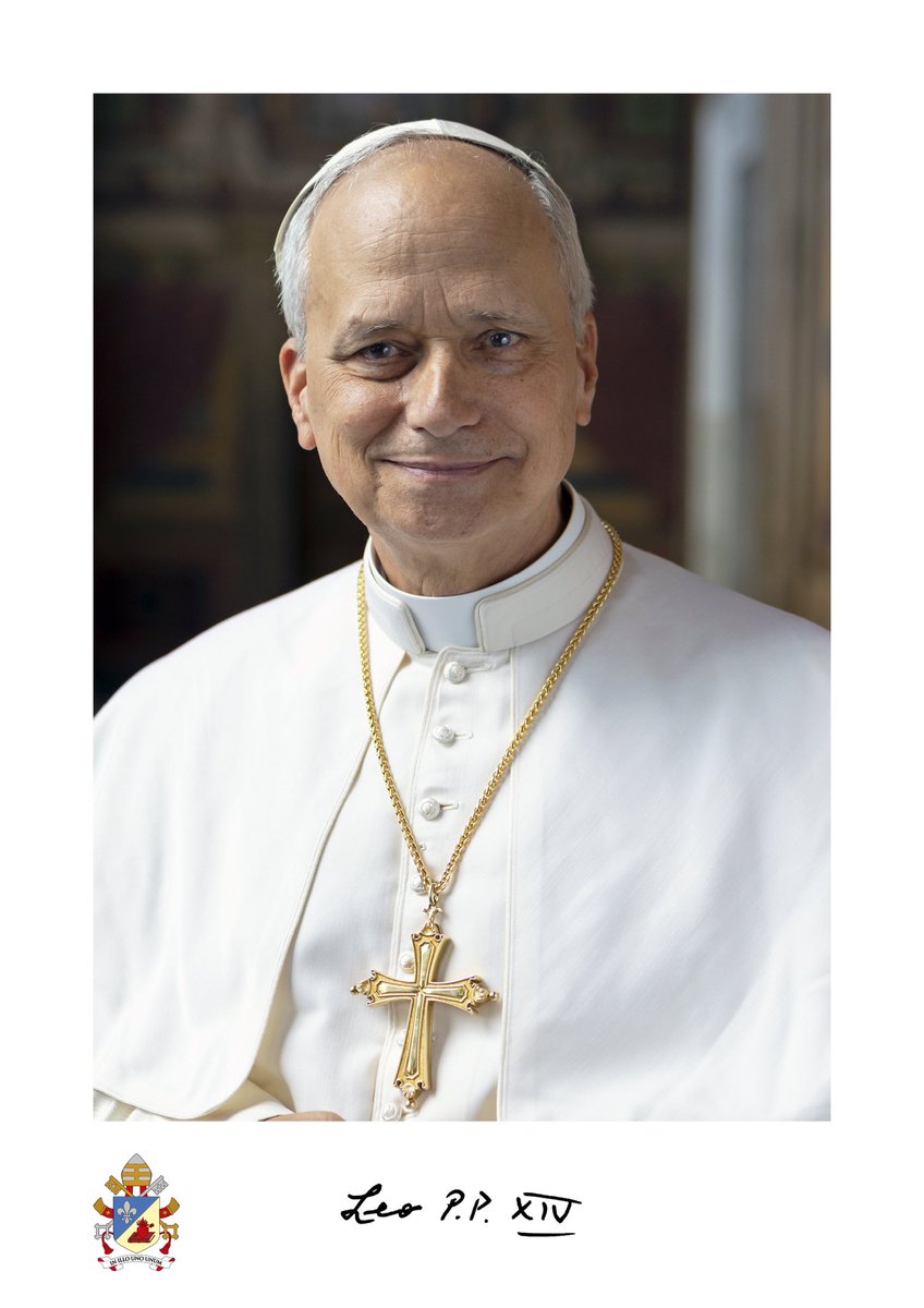 Esta es la foto oficial del papá León XIV. La pondrán en todas las oficinas de la Santa Sede, representaciones vaticanas e instituciones católicas. Foto Vatican Media