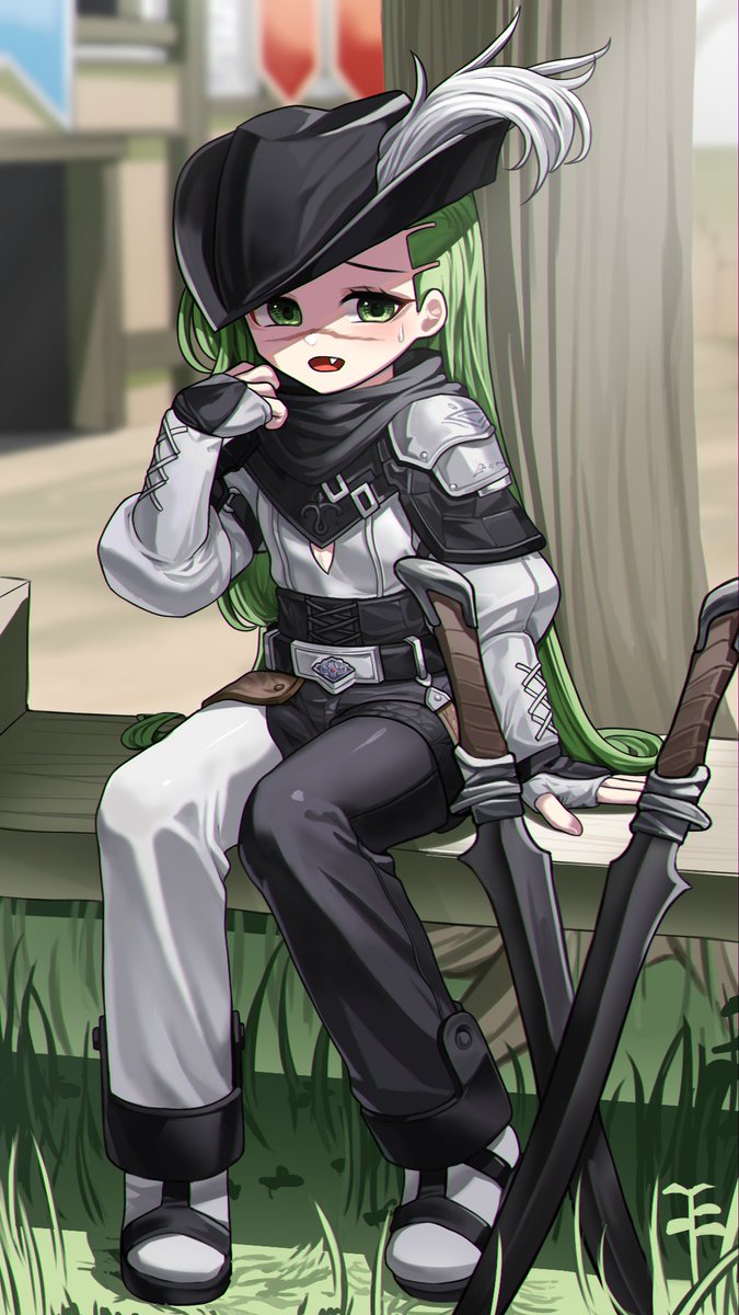 Sareudal's tweet image. 마비노기 모바일 딸래미 그린거.. 
꼭 000000, FFFFFF 뽑아줄게!!
