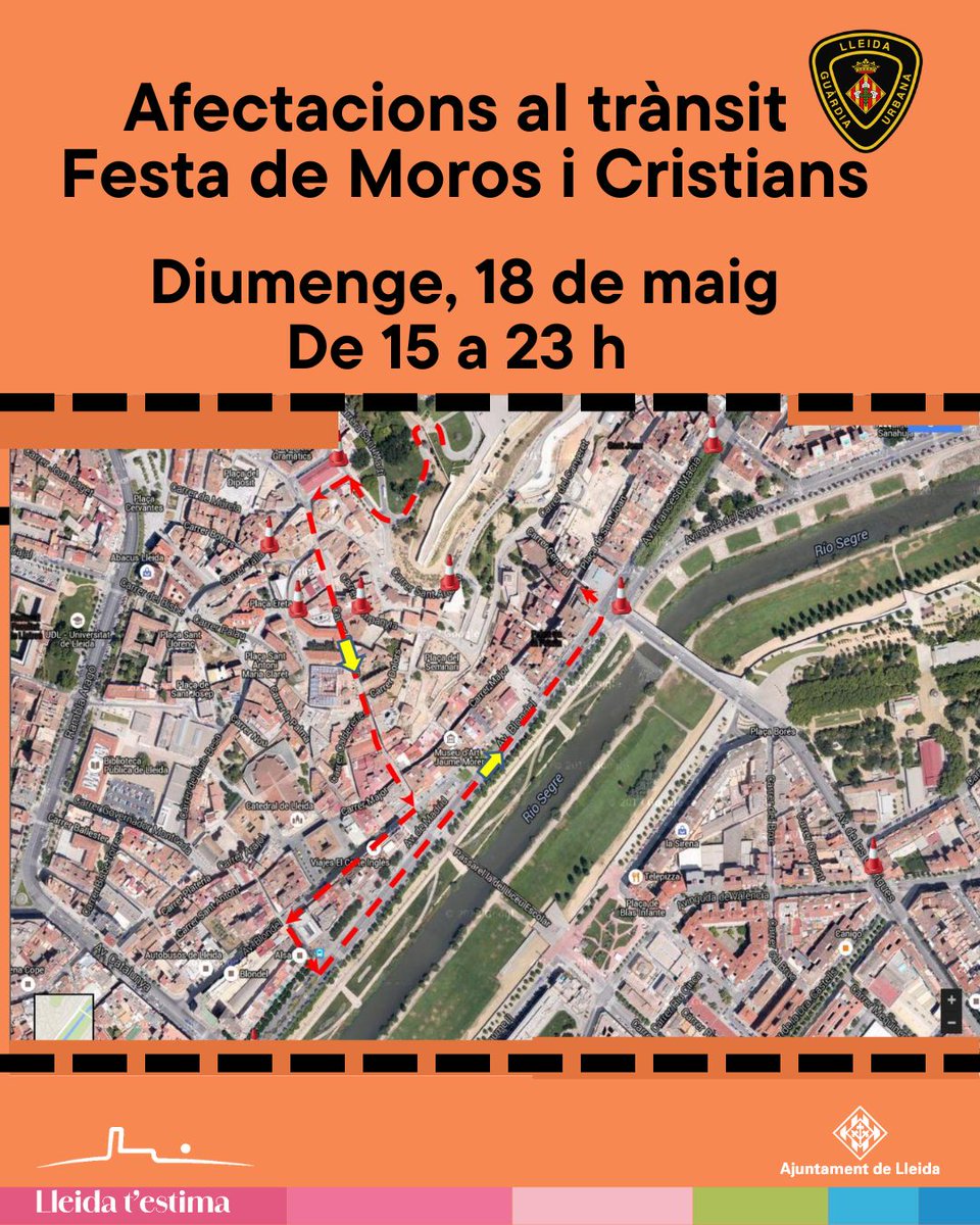 Ajuntament de Lleida (@paerialleida) on Twitter photo Afectacions i talls de trànsit amb motiu de la celebració de la Festa de Moros i Cristians de Lleida
La <a href="/gUrbanaLleida/">Guàrdia Urbana de Lleida</a> ordenarà el trànsit aquest diumenge per minimitzar l’afectació durant l’esdeveniment i garantir la seguretat de tota la ciutadania
ℹ️ja.cat/tEuHF Afectacions i talls de trànsit amb motiu de la celebració de la Festa de Moros i Cristians de Lleida
La <a href="/gUrbanaLleida/">Guàrdia Urbana de Lleida</a> ordenarà el trànsit aquest diumenge per minimitzar l’afectació durant l’esdeveniment i garantir la seguretat de tota la ciutadania
ℹ️ja.cat/tEuHF