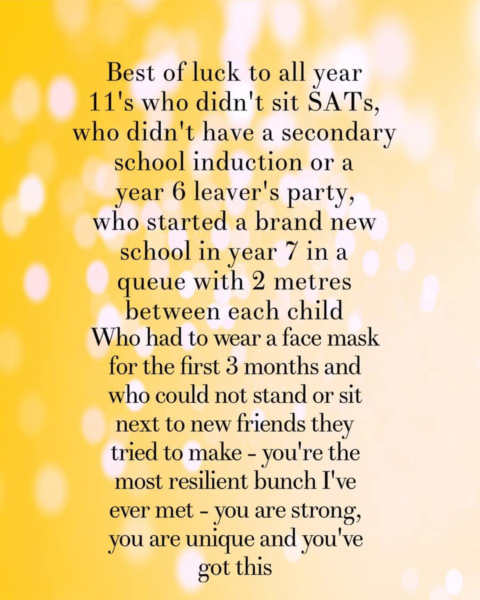 Sent to me, so I can't credit the owner, but this really sums up what the current Year 11s have faced. ❤️