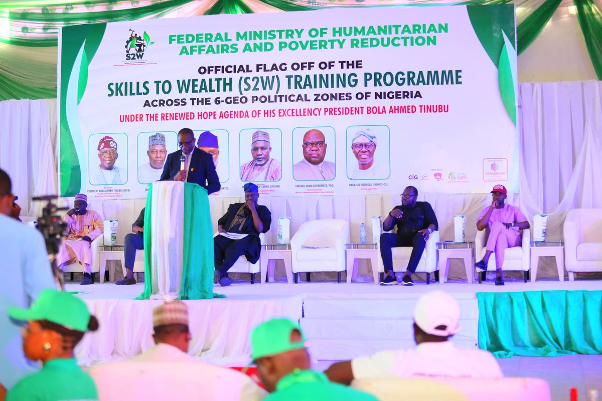 oluwadaser's tweet photo. Yesterday, I had the privilege of joining the Honourable Minister of Humanitarian Affairs and Poverty Reduction, Prof. Nentawe Yilwatda, along with other distinguished officials, at the launch of the Skill-to-Wealth Program - a flagship initiative under President Bola Ahmed Tinubu's Renewed Hope Agenda. This transformative program is designed to empower Nigerians with practical, hands-on skills in agribusiness, solar installations, and automotive mechanics, with intensive 3-week training sessions being conducted nationwide.

At the Digital Bridge Institute (DBI), we are proud to serve as a strategic partner in this impactful initiative. In line with our commitment to national development priorities, four of our campuses - South East, North East, North West, and South West - are being fully utilized to deliver this training to Nigerians across the country.

Yesterday’s event was hosted at our South West Campus in Lagos, and it was inspiring to witness the enthusiasm of the participants and the dedication of all stakeholders involved.

We remain committed to supporting initiatives that build capacity, create opportunities, and uplift communities - one skill at a time.