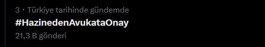Kamuya atanmayı bekleyen avukatlar 3 saati aşkın süredir Türkiye gündeminde #HazinedenAvukataOnay etiketiyle sesini duyuruyor! Hazine ve Maliye Bakanlığı tarafından kurumların avukat alımı taleplerinin tamamının onaylanmasını talep ediyoruz. Binlerce avukat görmezden gelinemez!