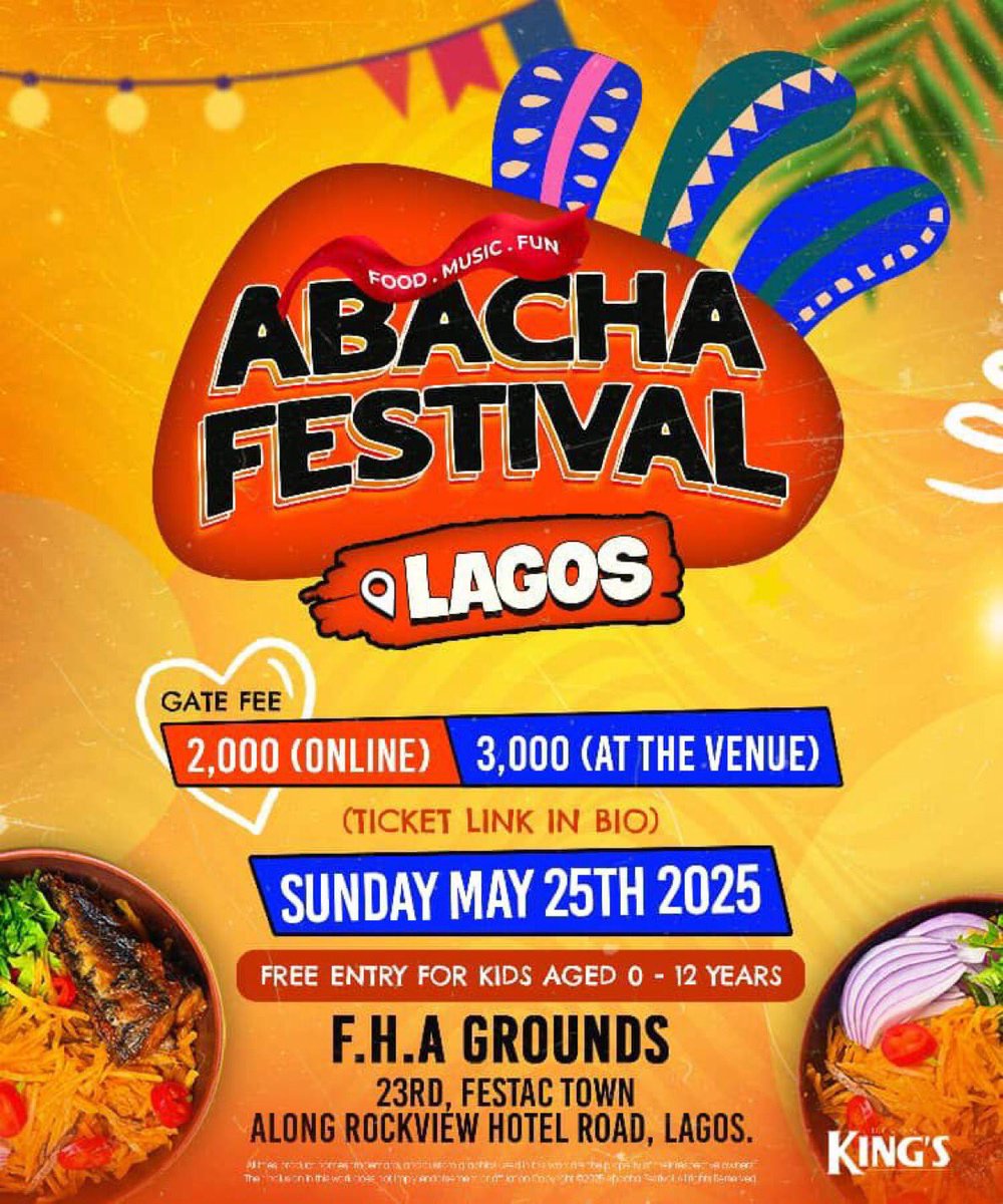ChiefPriestCP's tweet photo. 🔥 LAGOS, ARE YOU READY?! 🔥🔥
 ABACHA FESTIVAL 2025 is BACK — and it’s BIGGER, LOUDER &amp; HOTTER than ever! 💃🏽🍲🎶

#AbachaFestival #AbachaFestivalLagos https://t.co/zK0tHcEQOi