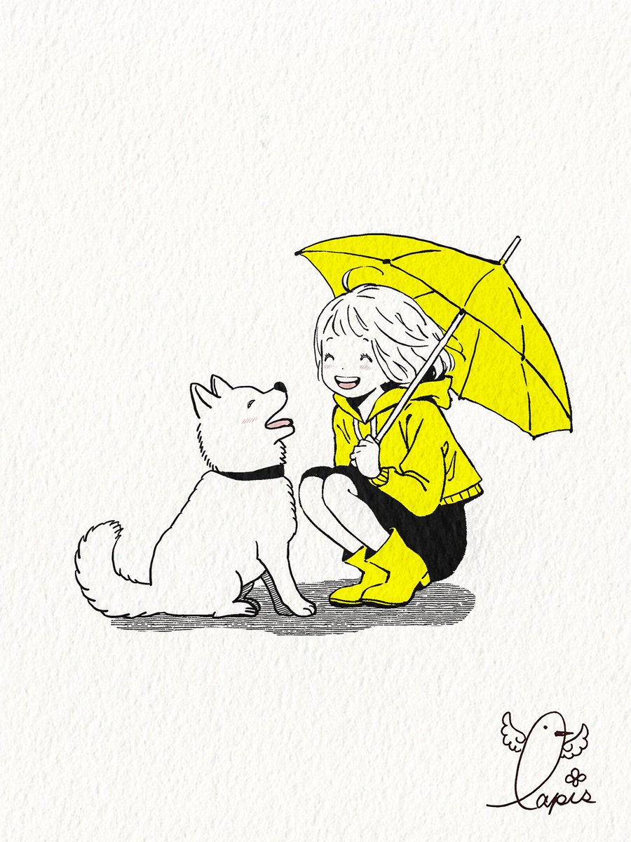 .

　　　　　　雨上がりの笑顔🌈

.
#イラスト