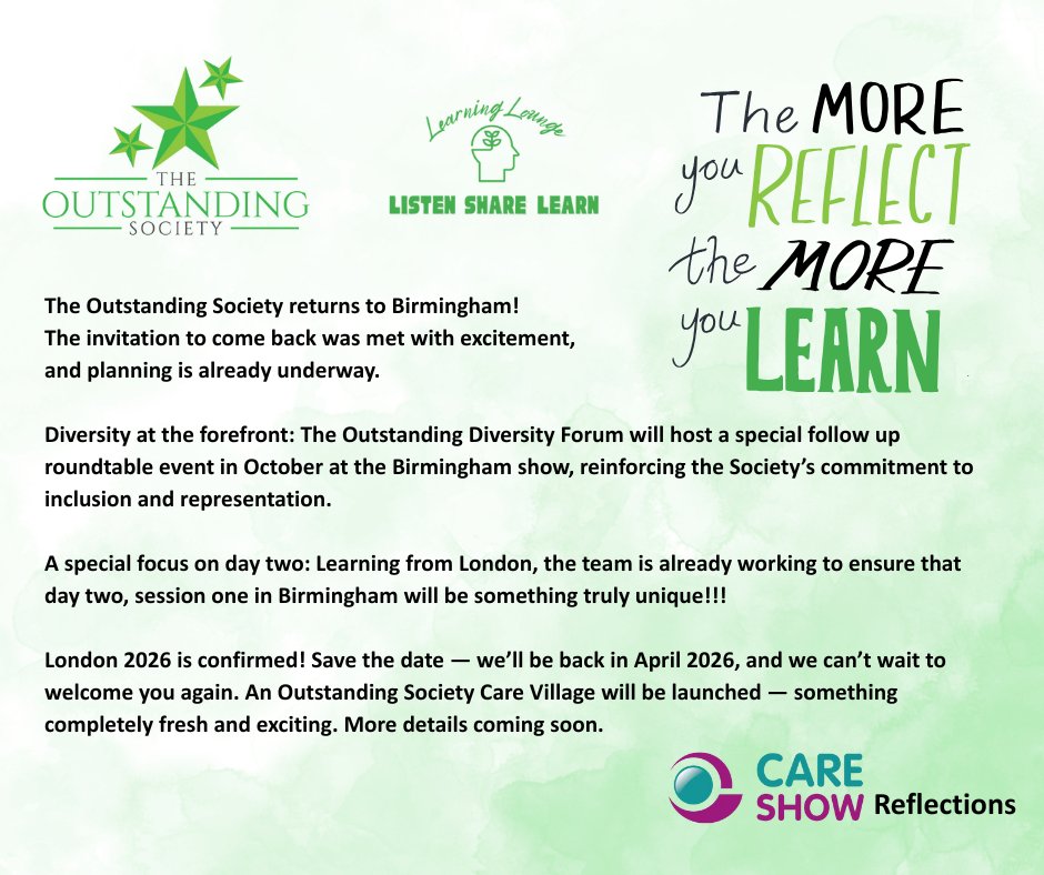 The Outstanding Society (@outstandingscic) on Twitter photo The London <a href="/CareShow/">Care Show</a> once again proved to be a highlight of the year, with a buzzing atmosphere, strong engagement, and a clear sense of momentum across the sector.
Read our full Care Show London, Reflections and Highlights here: theoutstandingsociety.co.uk/reflections-an…
As always, the The London <a href="/CareShow/">Care Show</a> once again proved to be a highlight of the year, with a buzzing atmosphere, strong engagement, and a clear sense of momentum across the sector.
Read our full Care Show London, Reflections and Highlights here: theoutstandingsociety.co.uk/reflections-an…
As always, the