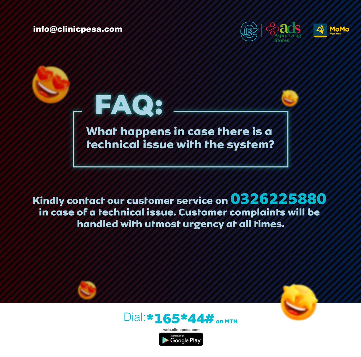 clinicPesa's tweet image. Need assistance?
Kindly contact our customer service team at 0326225880, we're here to help!
#CustomerSupport #WeAreHereForYou #ContactUs #CustomerCare #SupportTeam